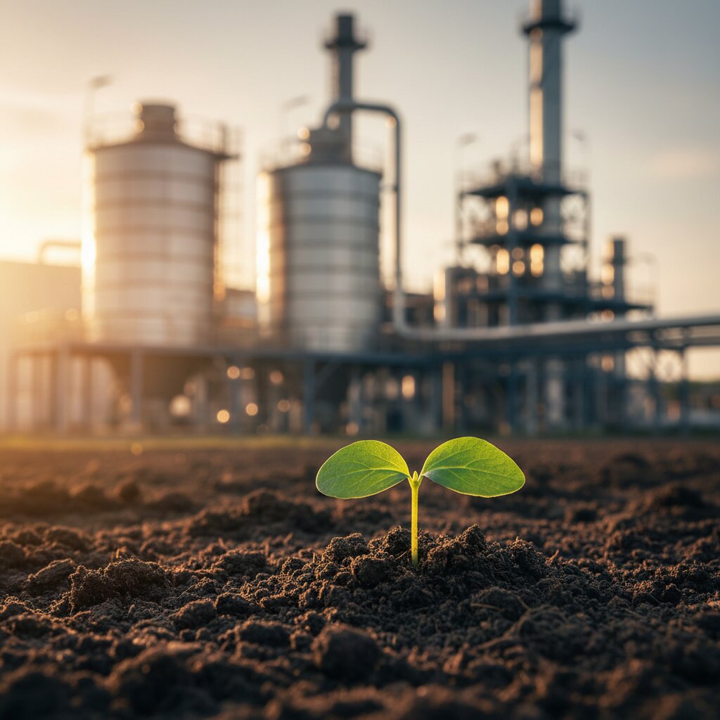Industrieanlage in natürlicher Umgebung - saubere Abluft